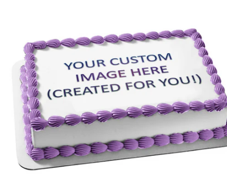 24 serving 1/4 sheet Single Layer Edible Image Cake
