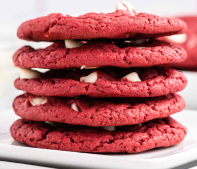 6 Extra Big Red Velvet White Chocolate Cookies
