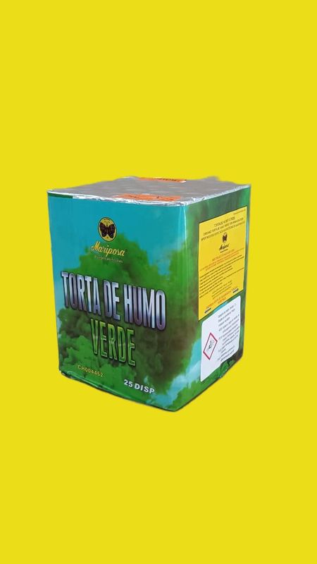 TORTA DE HUMO VERDE CON CRACKER DE 25 TIROS