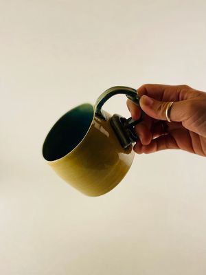 Chain Link 16oz Mug - 3.5in Ochre/Teal