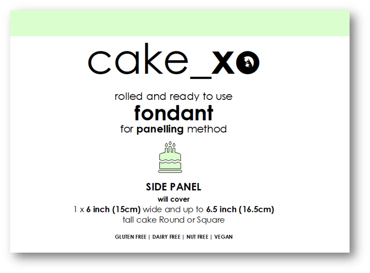 cake_xo 6 inch Rolled and Ready-to-Use Paneling Fondant - SIDE PANEL | MINT GREEN