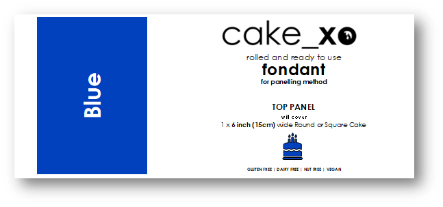 cake_xo 6 inch Rolled and Ready-to-Use Paneling Fondant - TOP PANEL | BLUE