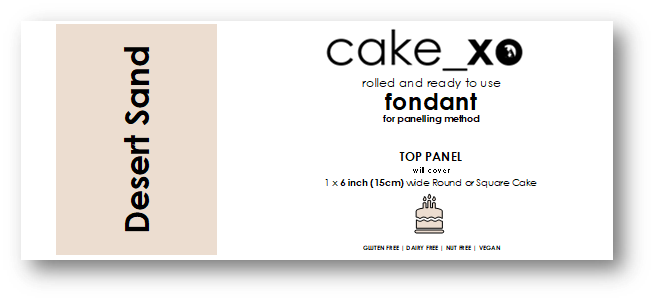 cake_xo 6 inch Rolled and Ready-to-Use Paneling Fondant - TOP PANEL | DESERT SAND