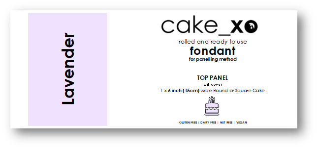 cake_xo 6 inch Rolled and Ready-to-Use Paneling Fondant - TOP PANEL | LAVENDER