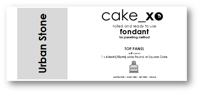 cake_xo 6 inch Rolled and Ready-to-Use Paneling Fondant - TOP PANEL | URBAN STONE