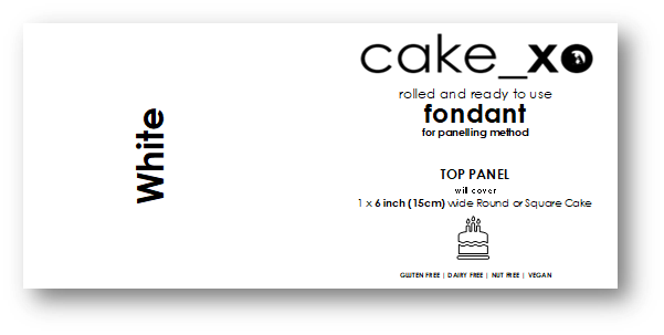 cake_xo 6 inch Rolled and Ready-to-Use Paneling Fondant - TOP PANEL | WHITE