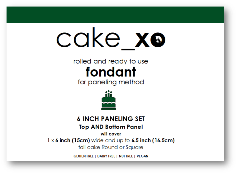 cake_xo 6 inch Rolled and Ready-to-Use Paneling Fondant SET - TOP &amp; Bottom PANEL | EMERALD GREEN