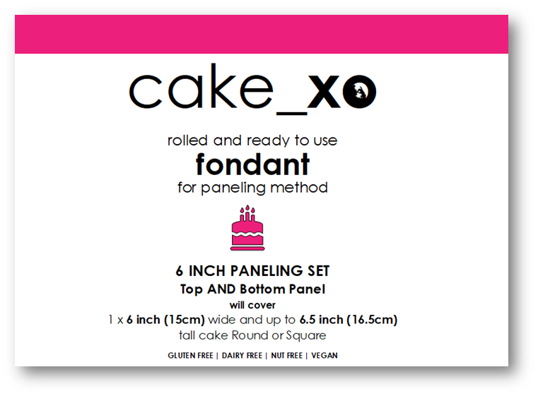 cake_xo 6 inch Rolled and Ready-to-Use Paneling Fondant SET - TOP &amp; Bottom PANEL | PINK