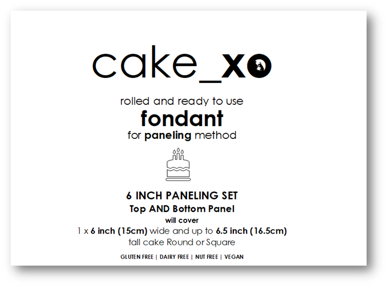 cake_xo 6 inch Rolled and Ready-to-Use Paneling Fondant SET - TOP &amp; Bottom PANEL | WHITE