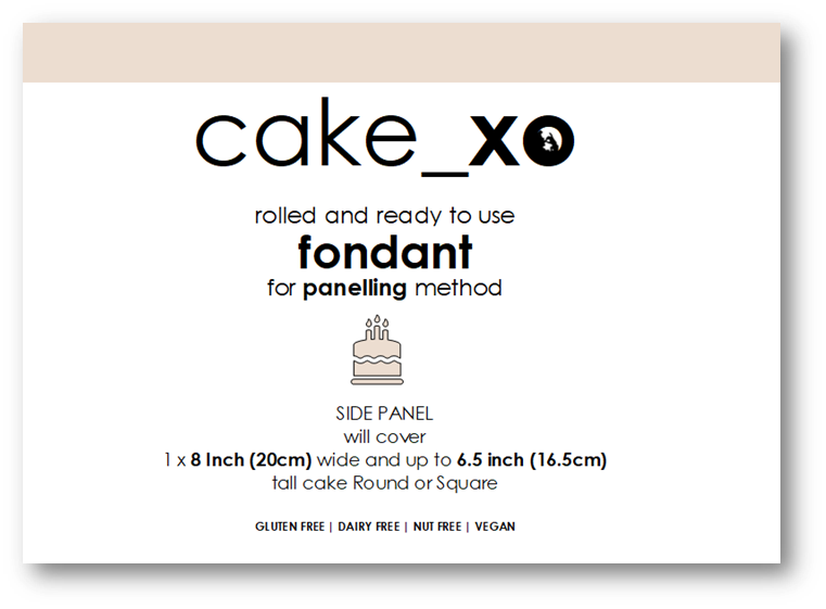 cake_xo 8 inch Rolled and Ready-to-Use Paneling Fondant - SIDE PANEL | DESERT SAND