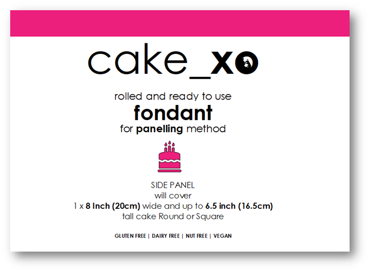 cake_xo 8 inch Rolled and Ready-to-Use Paneling Fondant - SIDE PANEL | PINK