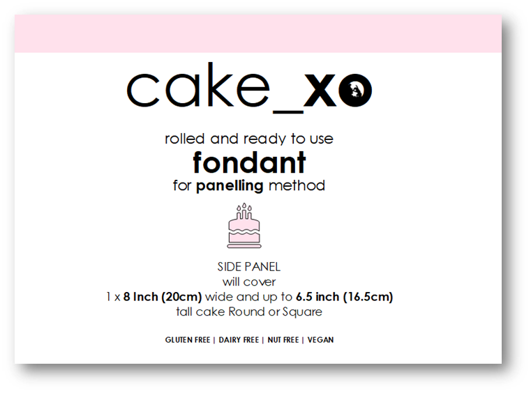 cake_xo 6 inch Rolled and Ready-to-Use Paneling Fondant - SIDE PANEL | BABY PINK