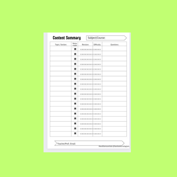 BUNDLED Customised Study Planner, Timetable &amp; Organizer templates