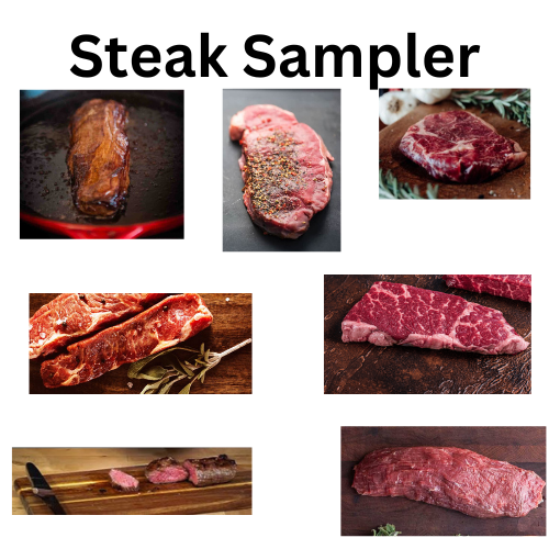 Beef Steak Sampler Petite small 7Steaks Harvest Hills Ranch