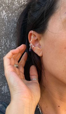 Earcuff Solitario Zafiro