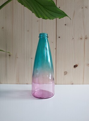 Glazen vaas turquoise/paars