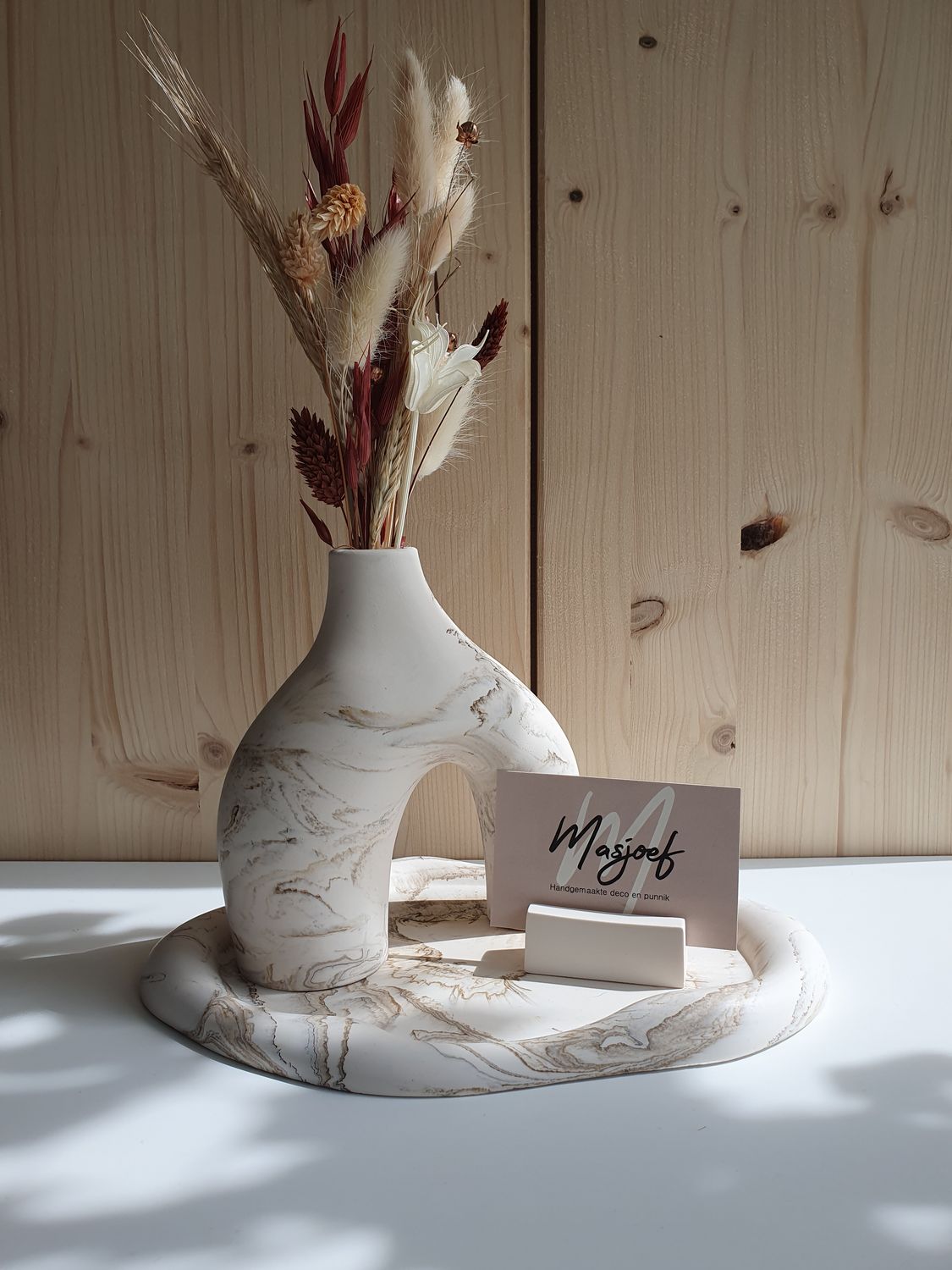 Set met organische vaas (optie droogbloemen)