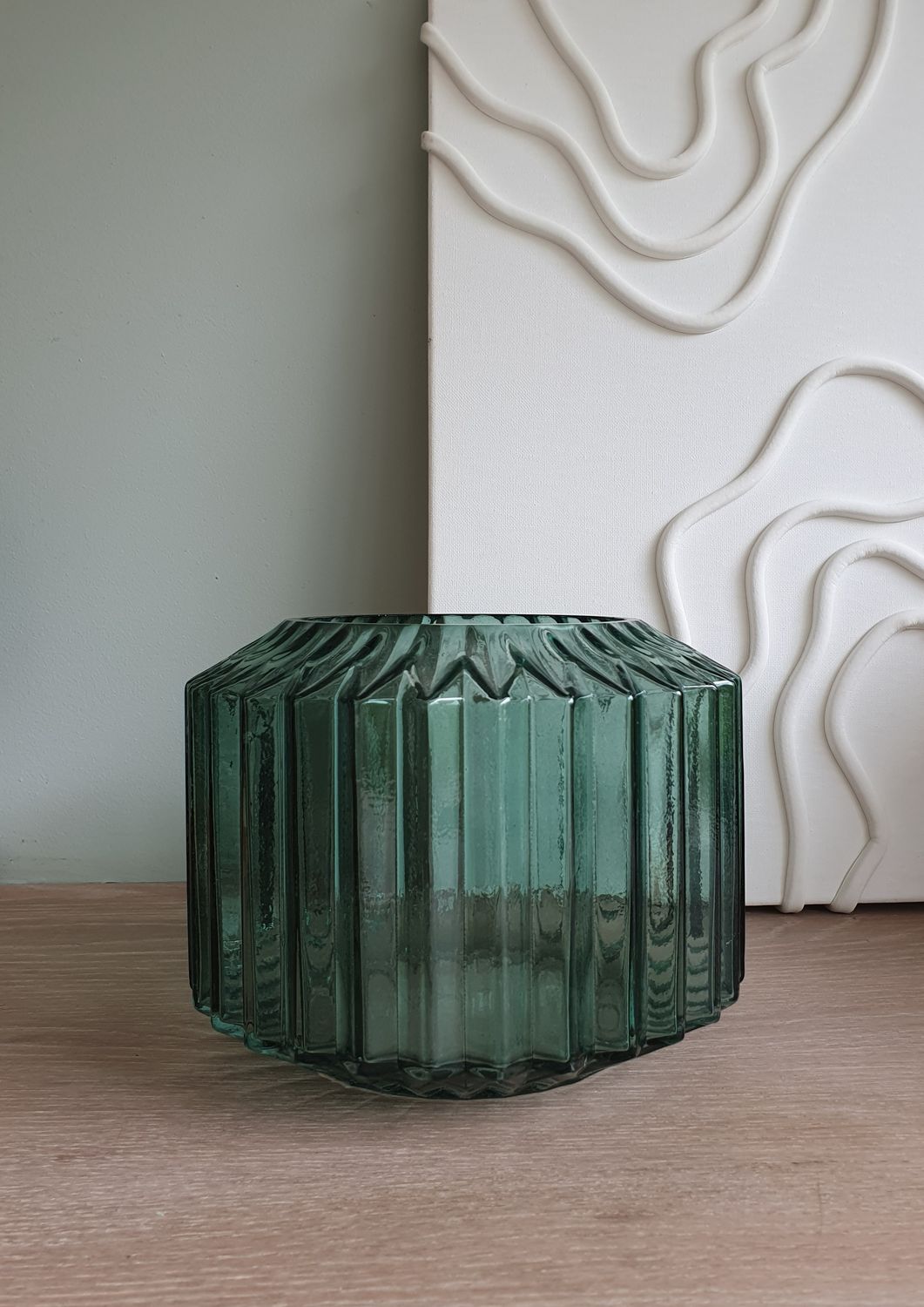 Glazen vaas groen/blauw