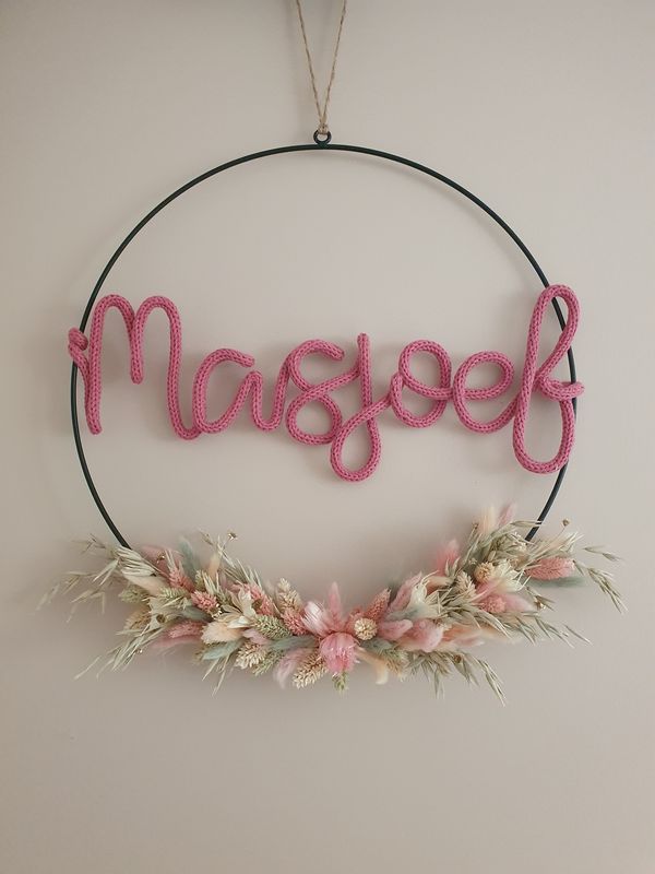 Flowerhoop hangend diameter 40 cm met punniknaam