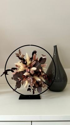 Bloemenwolk roze - cirkel diameter 25 cm