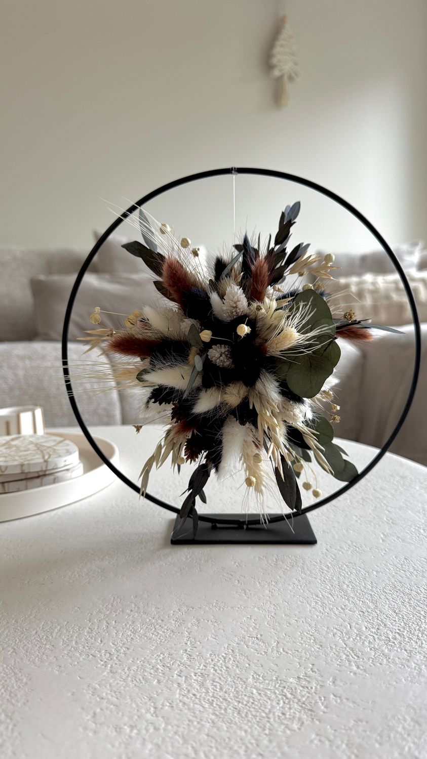 Bloemenwolk neutraal - cirkel diameter 25 cm