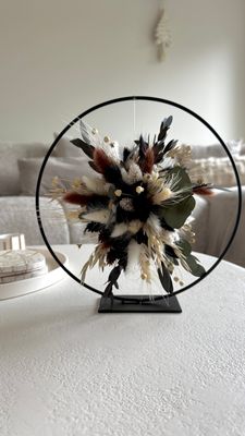 Bloemenwolk neutraal - cirkel diameter 25 cm