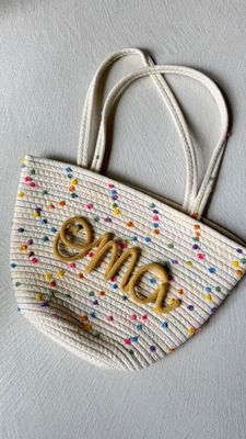 Kleurrijke draagtas met punniknaam