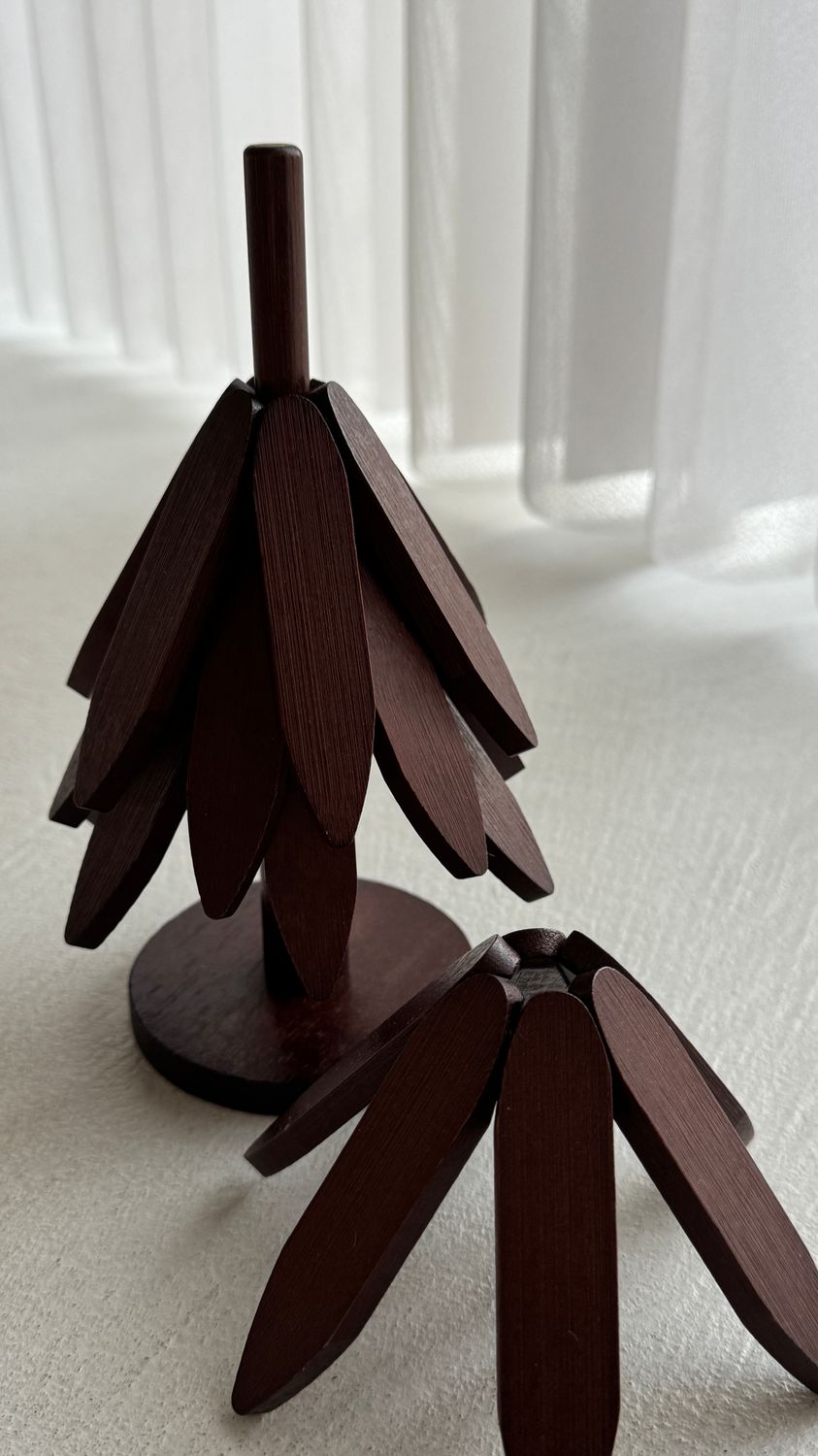 Bamboe onderzetterset walnoot