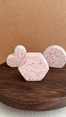 Set van 3 fotohouders terrazzo