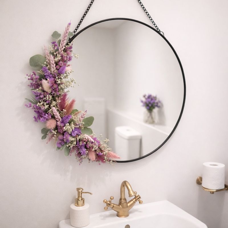 Living Room Workshop Spiegel met droogbloemen