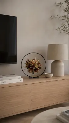Bloemenwolk aardetinten - cirkel diameter 25 cm
