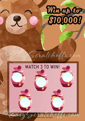 Honey bear scratch off template