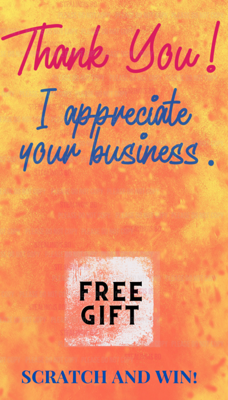 Customer Appreciation Scratch off card