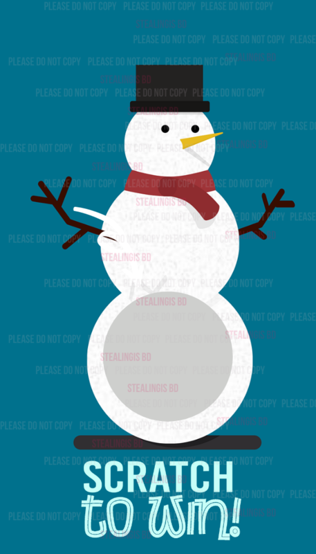Winter snowman Appreciation Scratch off card Winter snowman Appreciation Scratch off card