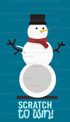 Winter snowman Appreciation Scratch off card