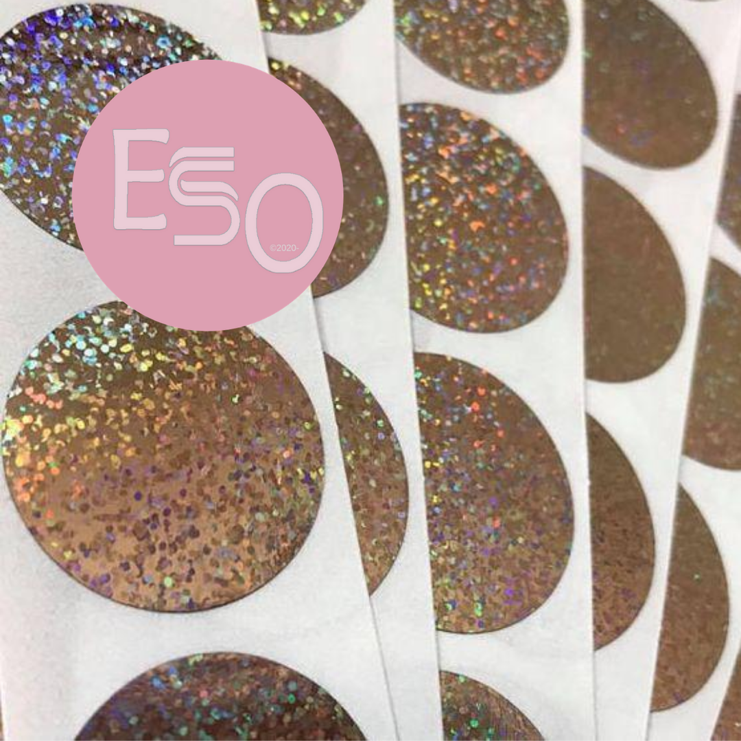 Hologram glitter scratch off stickers, set of 100