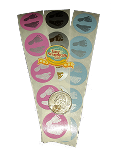 Gender Reveal Scratch off Stickers, set of 25