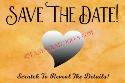 Save the Date Scratch Off Heart with free printable scratch off template, set of 4