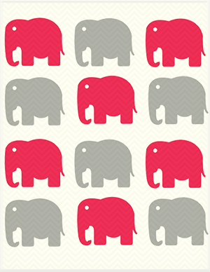 Elephant baby shower tags