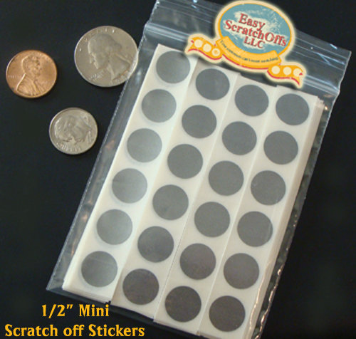 Mini scratch off stickers