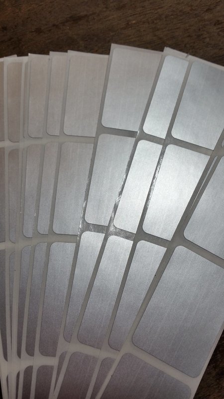 Silver Rectangle scratch off stickers, large