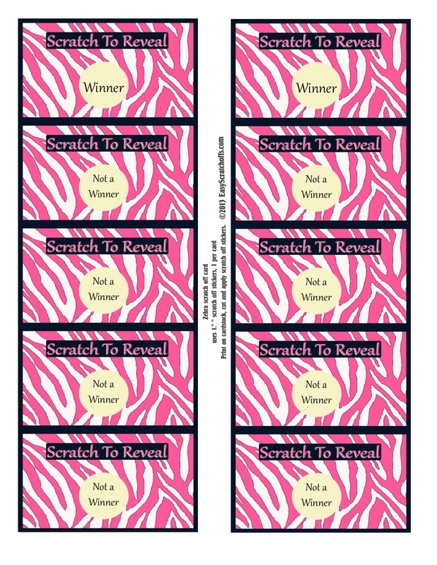 Zebra Scratch off Template