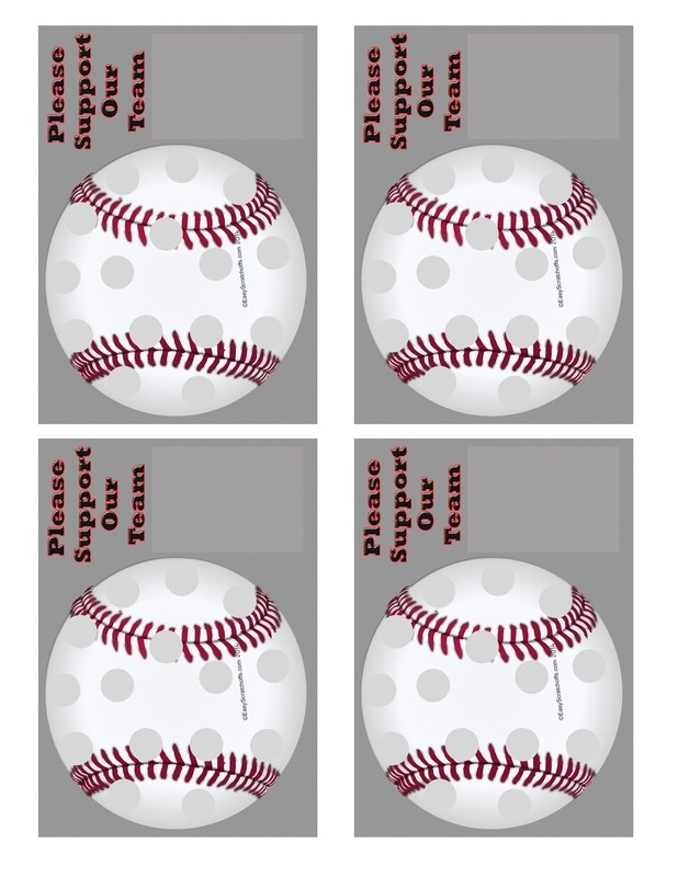 Baseball Fundraiser Scratch and Win Scratch off Template