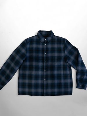 Japanese Flannel​- Blue and Gray