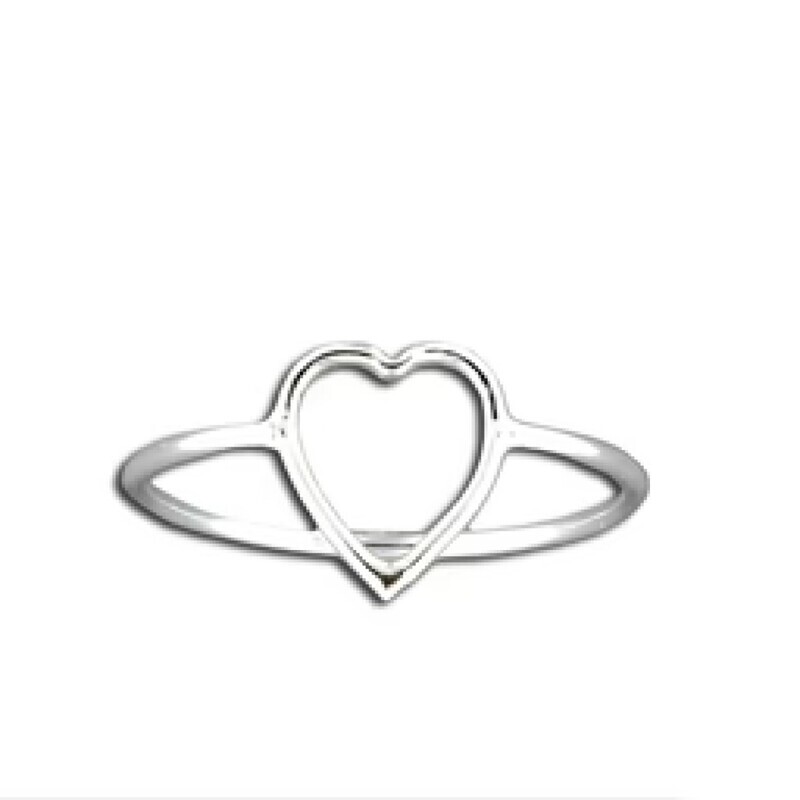 Sterling Silver Heart wholesale fitted toe ring - love