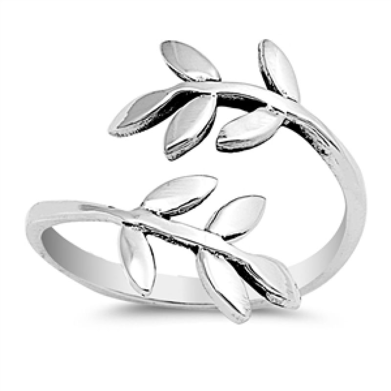 Sterling silver wrap around leaf adjustable toe ring- Autumn