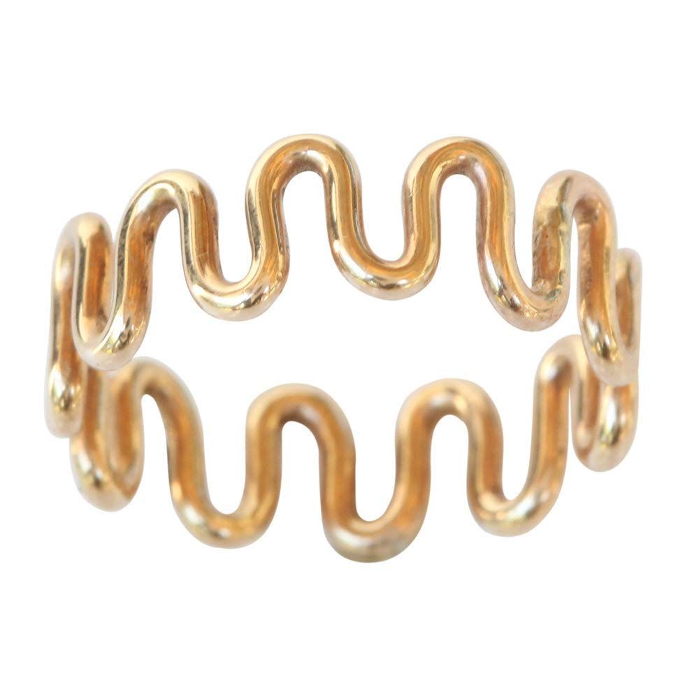 14k Gold swirl wave toe ring - Adele
