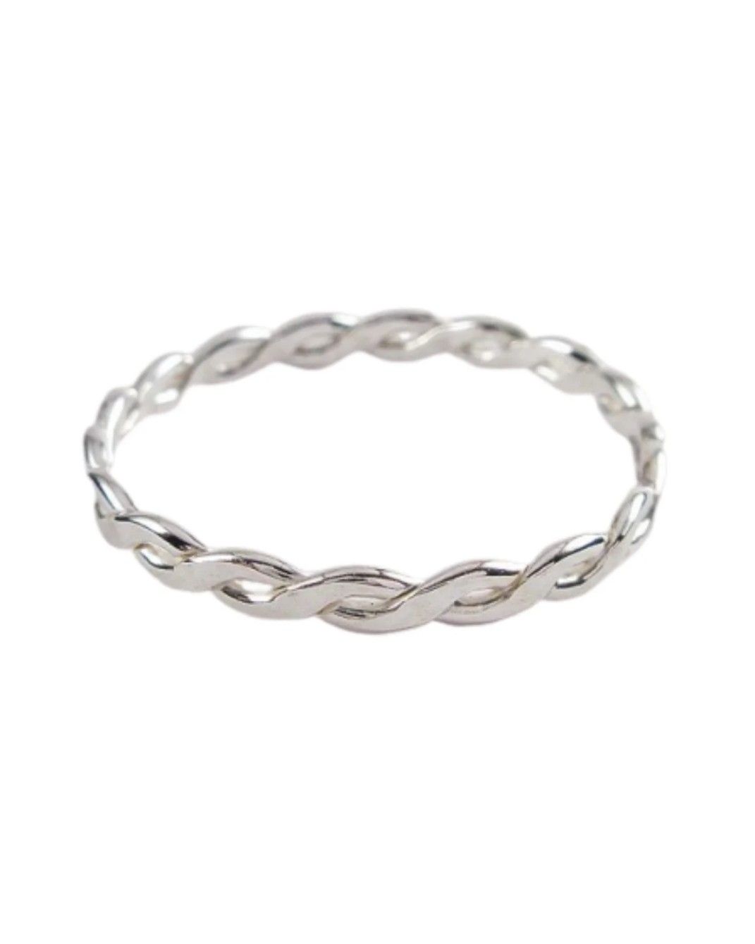 Sterling silver braid toe ring for Women | Fitted