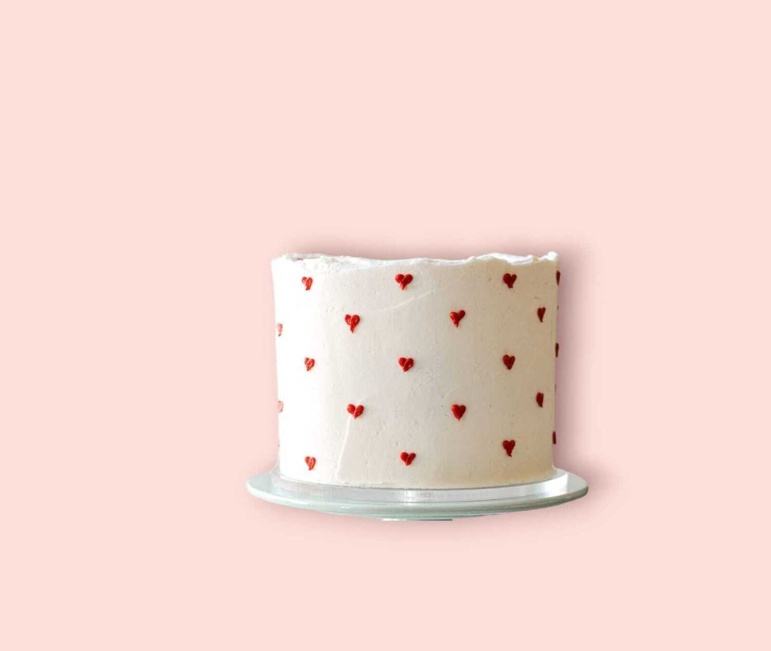 Red Hearts Cake