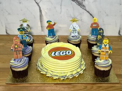 Lego Cake With Cupcakes